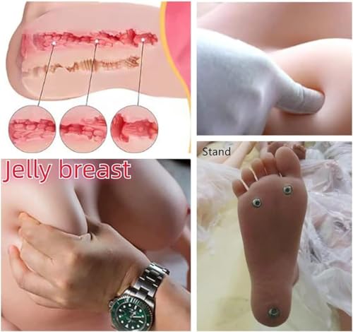 Full Size Sex Doll Realistic Sex Doll Full Body TPE Sex Dolls Women's Torso Life Size Sex Dolls for Men Lifelike Love Doll Jelly Breast with Metal Skeleton Adult Sex Dolls Sex Toy Girlfriend