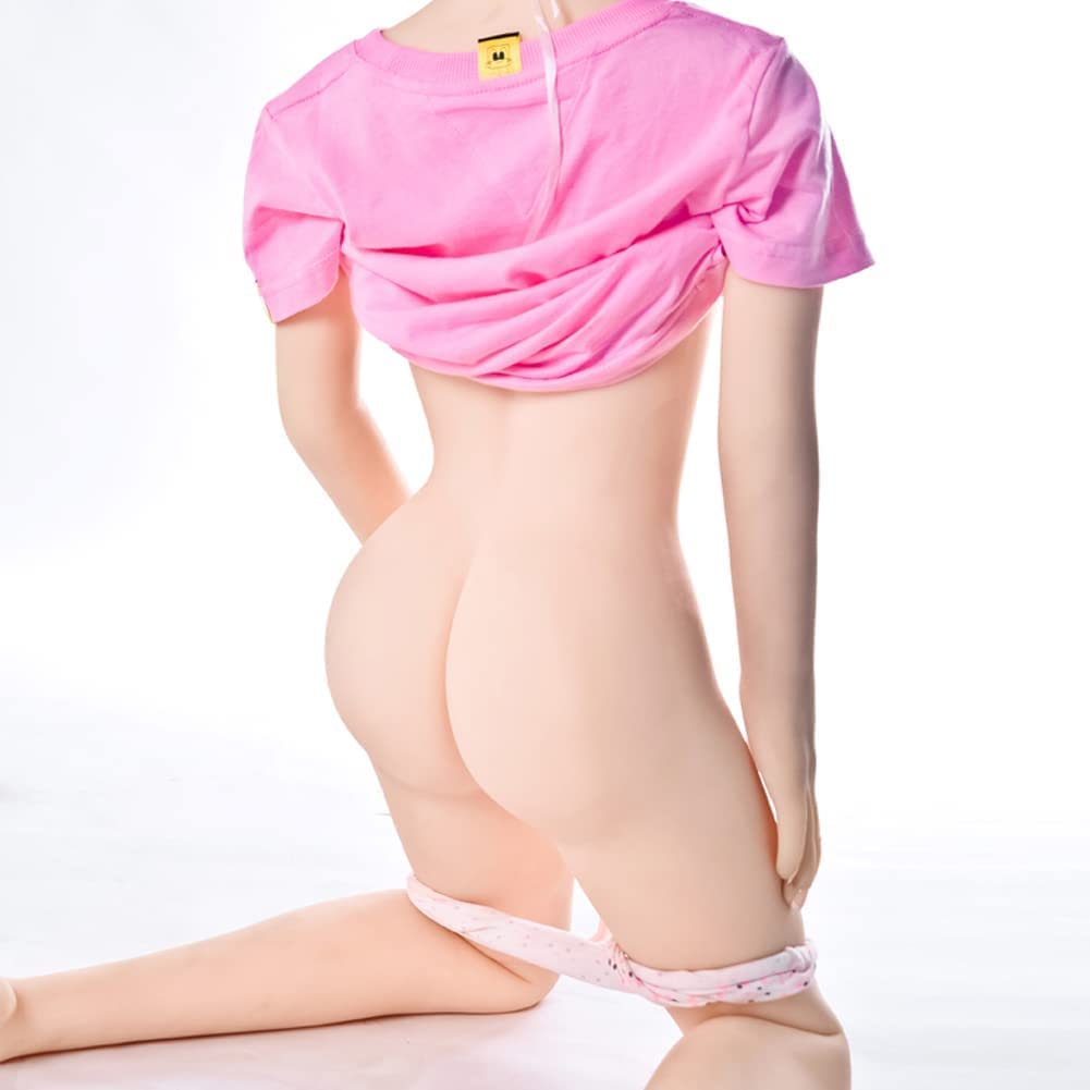 Full Body Sex Doll Full Size Sex Doll for Men Realistic Sex Doll Female Sex Doll Torso Male Masturbator Stroker with Flat Chest Ass Tight Vaginal and Anal Adult Sex Toy Girlfriend(Flat Chest)