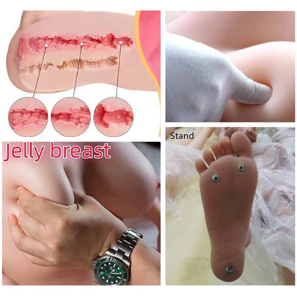 Full Body Sex Doll Life Size Sex Doll Full Size Sex Doll for Men Realistic Sex Doll Life Like Female TPE Sex Doll Torso Jelly Chest Standing Foot Sex Toy Girlfriend Male Masturbator