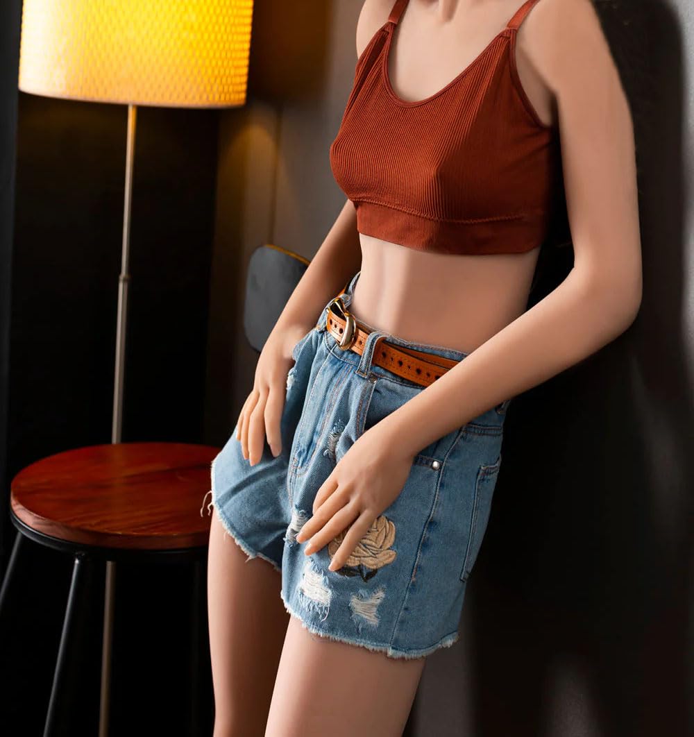 Lifelike Sex Doll Sex Toy Girlfriend Life Size 1:1 Sex Toys Built in Metal Skeleton Jelly Chest Silicone Head Hair and Full Size Sex Toy Standing Large Jelly Breast