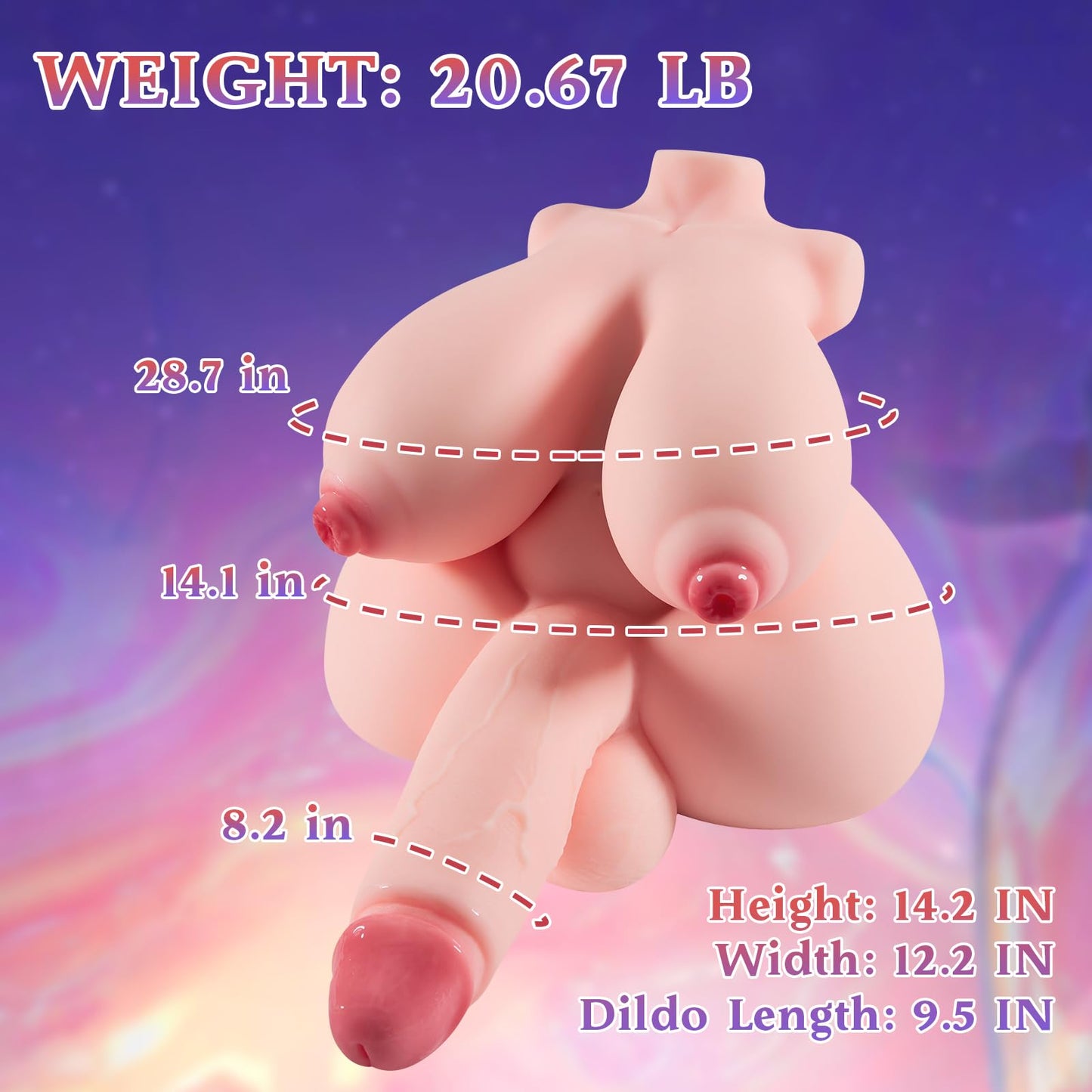 Sonzua 20.67LB Shemale Sex Doll Torso Futa Sex Toys Large with 5 Holes, 5 in 1 Trans Gay Sex Doll Male Masturbator with Penetrable Big Torso Dildo Pussy, Realistic Shemale Sex Torso Adult Toys for Men