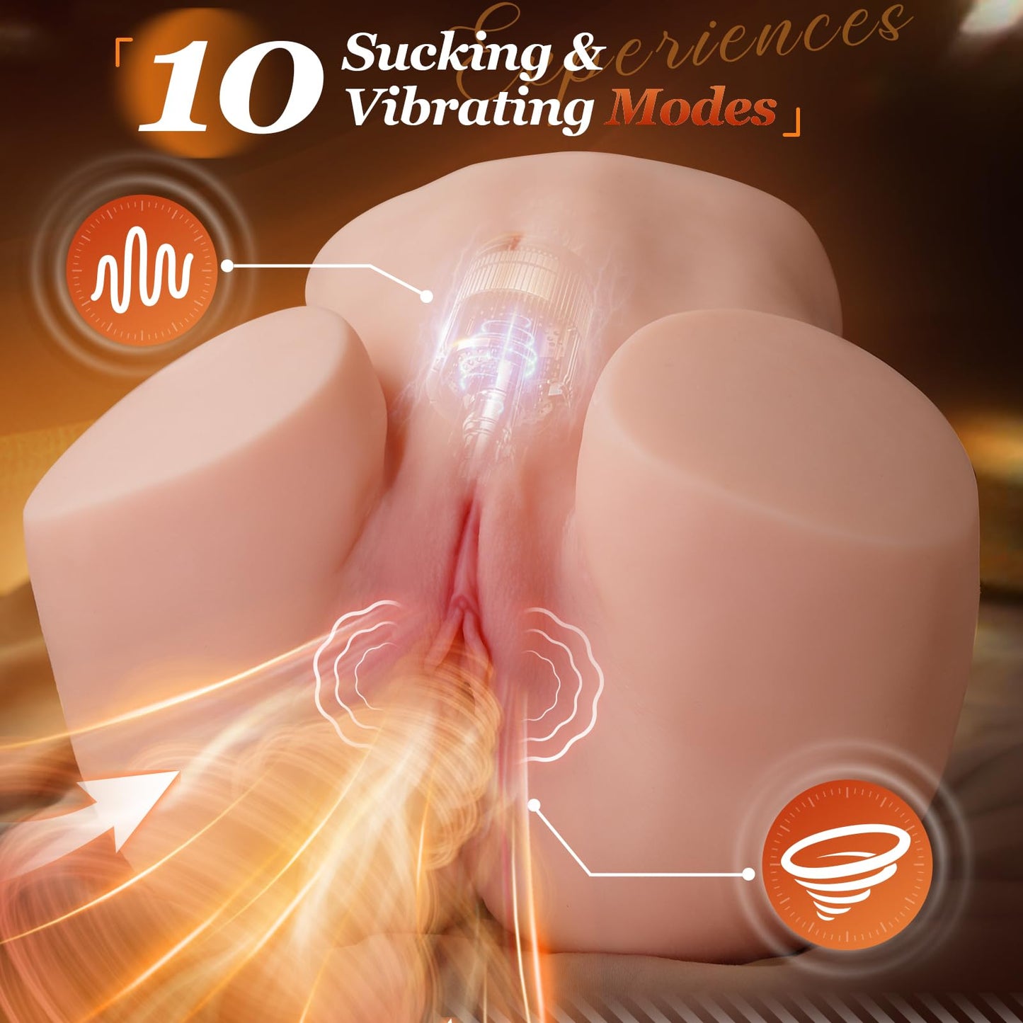 18LB 10 Sucking & Vibrating BBW Sex Doll Busty Ass Big Butt, Fuller & More Real Silicone Sex Dolls Upgraded 3D Channel for Several Sex Positions, Ultimate Solution to Intimacy Challenges Adult Toys
