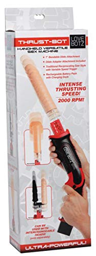 LoveBotz Thrust-Bot Handheld Multi-Speed Sex Machine, Red and Black (AF448)