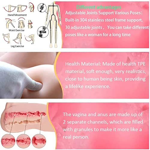 Sex Doll Realistic Female Torso TPE Silicone Toys Jelly Big Breasts Male masturbator Full Life Size for Men Feet Standing Adult Sex Doll for Men Nature Color Ship from USA