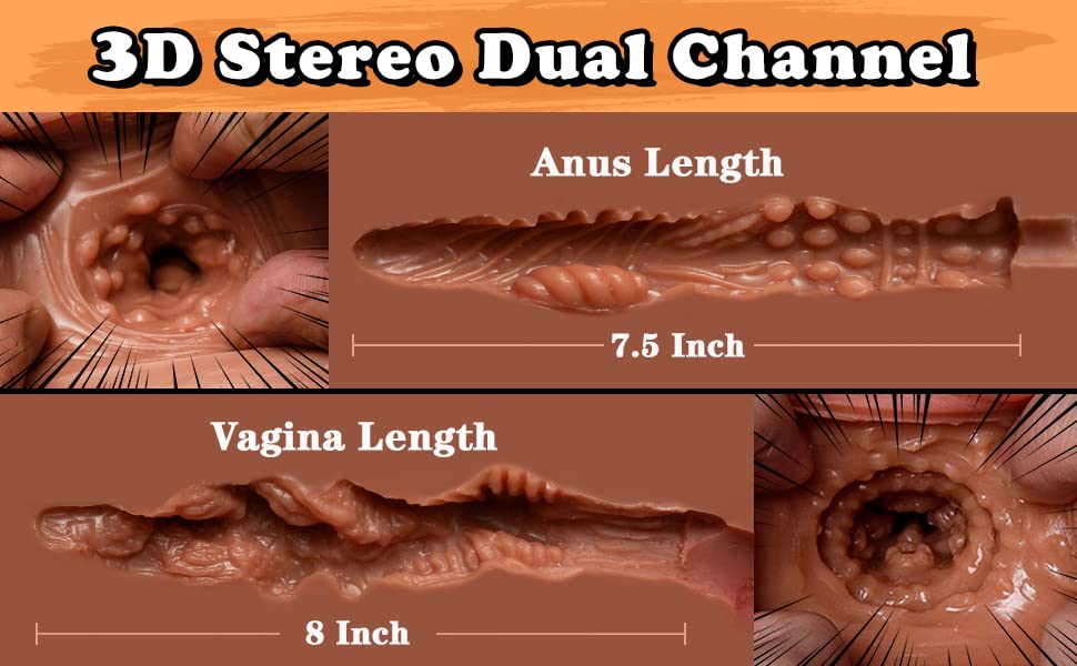 Male Sex Doll Sexy Love Dolls Male masturbator with 2 Holes Sex Toys, Metal Movable Skeleton Realistic Sex Dolls Silicone TPE Female Torso Adult Toys, Develop a Variety of Positions
