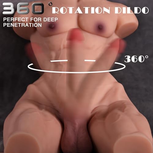 Sex Doll Torso - 35 LB Sex Doll for Women, Large Torso Dildo with 8.5 Inch Huge Penis & 5.1 Inch Anal & Built-in Skeleton & Muscle Abs, Brown TPE Realistic Male Torso Sex Toy for Women Men Gay Couples