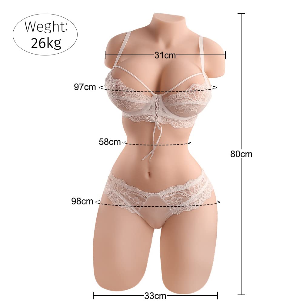 57LB Life Size Sex Doll for Men, Male Masturbator Realistic Female Torso Sex Toys with Lifelike Tight Vaginal Anal Big Boobs and Ass, Adult Love Doll for Mens Stroker