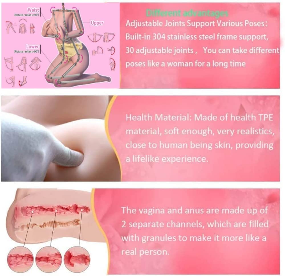 4.44FT Silicone Sex Doll Head for Male Masturbator Big Eyes Makeup Doll Head Anime Sex Dolls, Large Sex Toy, Full Size Sex Toys with Jelly Breasts for Man Best Sex Partner