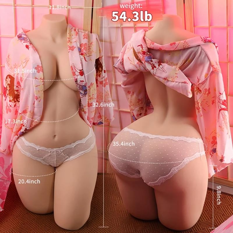 Fantcicoo 54LB Full Size Sex Doll for Men Male Masturbation Torso Sex Doll Life Size Female Realistic Sex Doll Lifelike with Big Boobs Butt Sex Doll Adult Sex Toy with Vaginal Anal Pocket Pussies