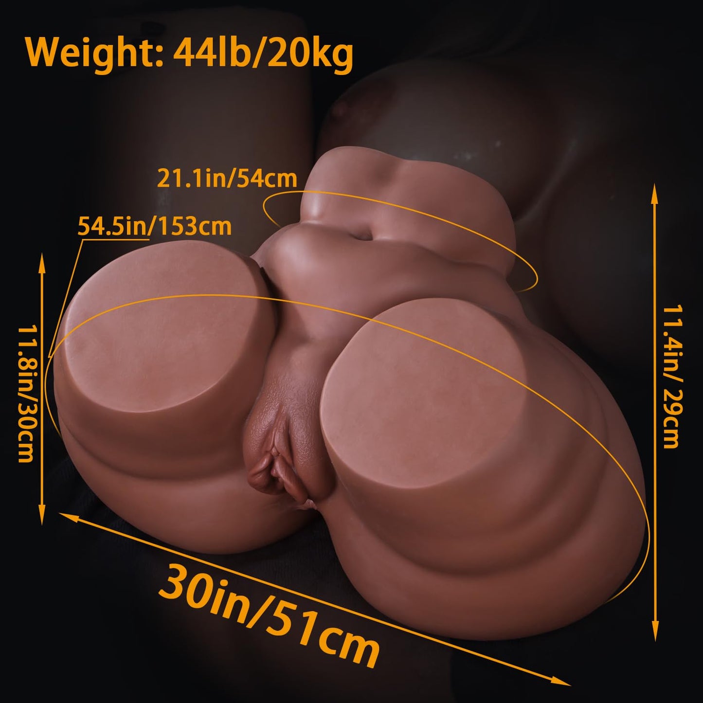 44lb BBW Sex Doll Male Masturbator with Anal Vagina Sex Stroker Realistic Big Butt Torso Female Sex Dolls Pocket Pussy Ass Masturbators Sex Toy for Sex Orgasm Adult Toy Lifelike Male Masturbation