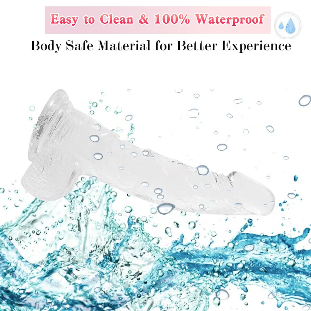 Strap on Dildo with Harness, 8.3 Inch Realistic Wearable Dildo Body-Safe Material Strong Suction Cup, Anal Vagina G Spot Sex Stimulation Adult Sex Toys for Women Lesbian Men Couple Beginner