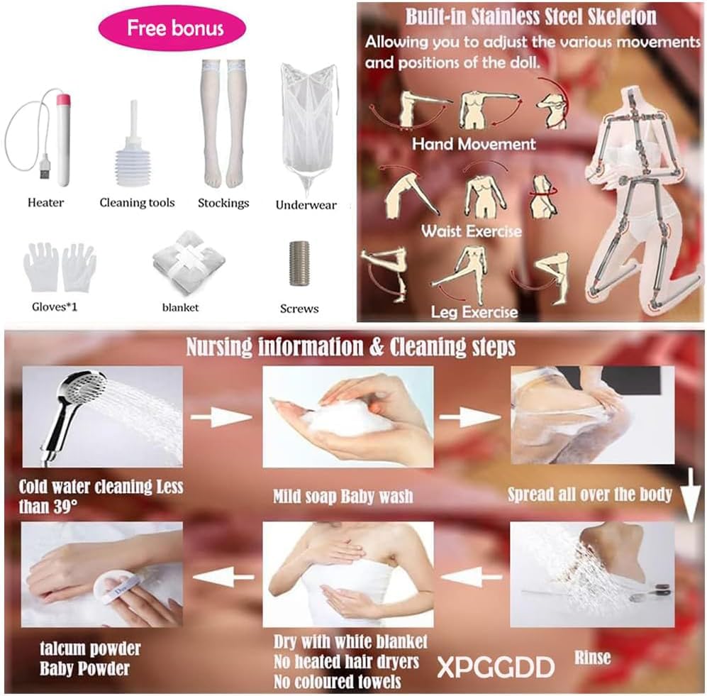 155cm Fat Woman Torso Sex Dolls, Sensually Realistic Sex Doll with Big Jelly-Gel Breasts Full Size Sex Dolls with Huge Butt Lifelike TPE Love Dolls Full Body Life Size Sex Dolls for Men Tan Skin