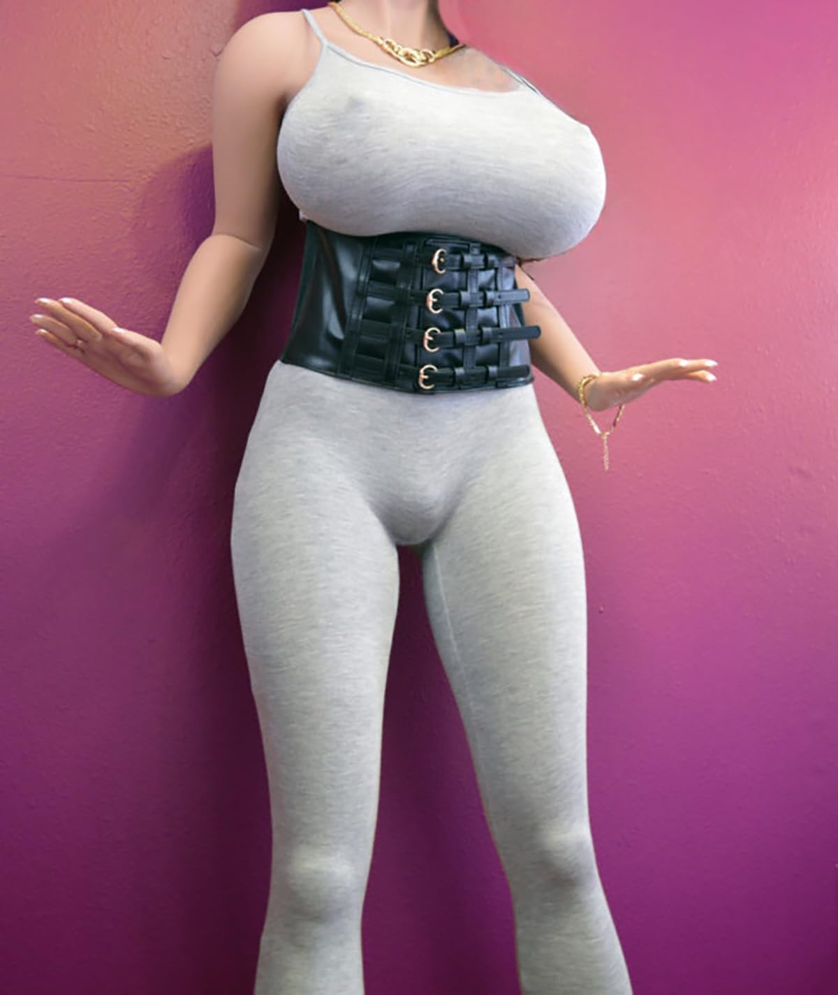 5.35FT Fat Woman Sex Dolls, BBW Male Masturbators, 105LB Realistic Adult Sex Doll, Deep Vagina Anal Textured Holes 1:1, Life Size Female Torso Big Butt, Fat Thighs Erotic Flexible Skeleton