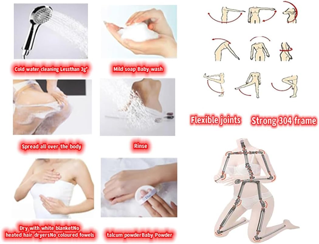 158cm Full Size Sex Doll Silicone Sex Doll Full Body Soft Jelly Large Breast and Plump Ass Sex Dolls Life Size for Men Love Dolls Built-in Metal Skeleton Lifelike Sexy Doll Adult Sex Toys, Tan Skin