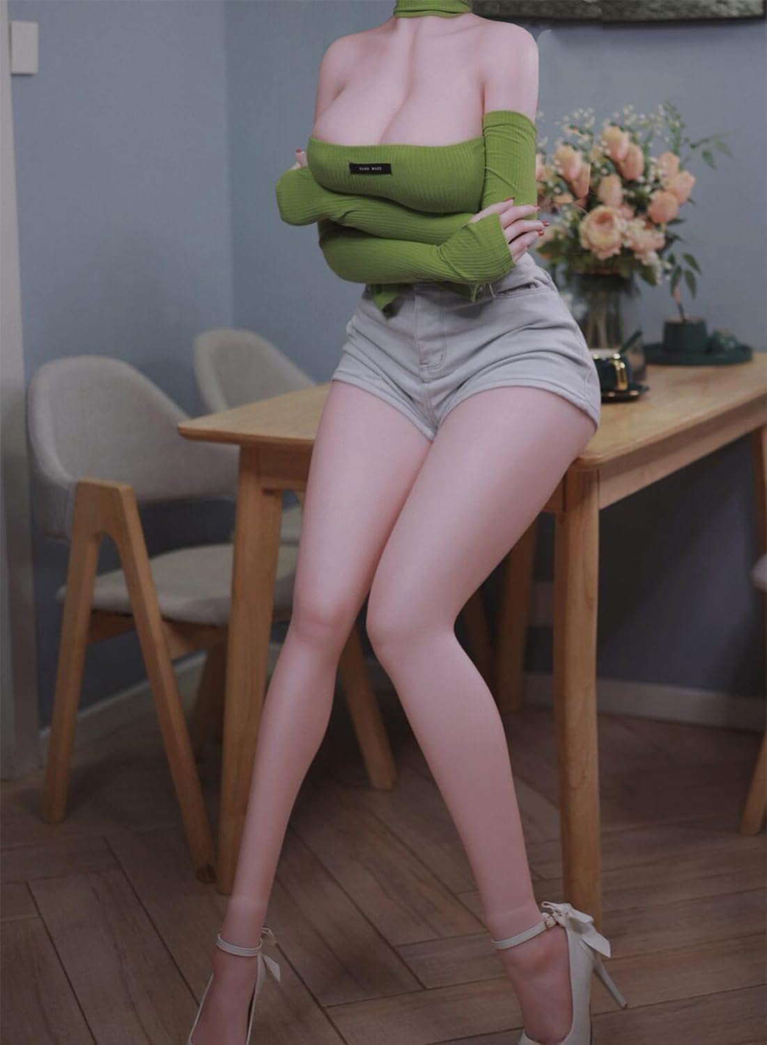 165CM Full Size Sex Doll Lifelike Realistic Adult Toys Big Jelly Breast & Shaking Butts Sex Toys for Men Silicone Full Body Sex Doll Women' Female Torso Love Doll with Standing Legs