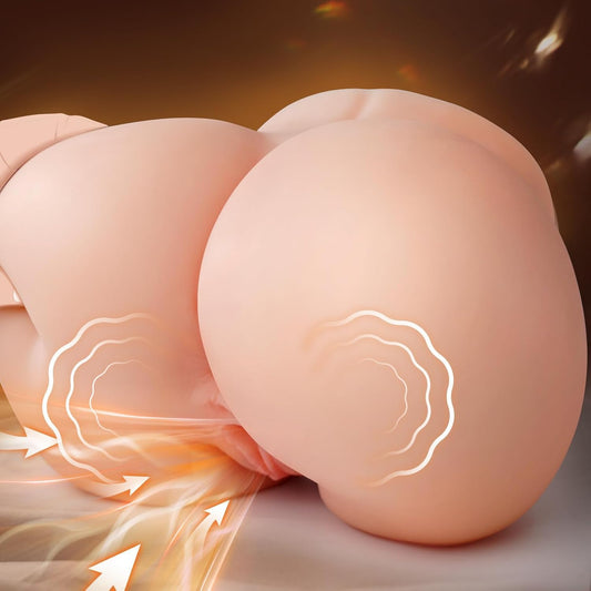 18LB 10 Sucking & Vibrating BBW Sex Doll Busty Ass Big Butt, Fuller & More Real Silicone Sex Dolls Upgraded 3D Channel for Several Sex Positions, Ultimate Solution to Intimacy Challenges Adult Toys