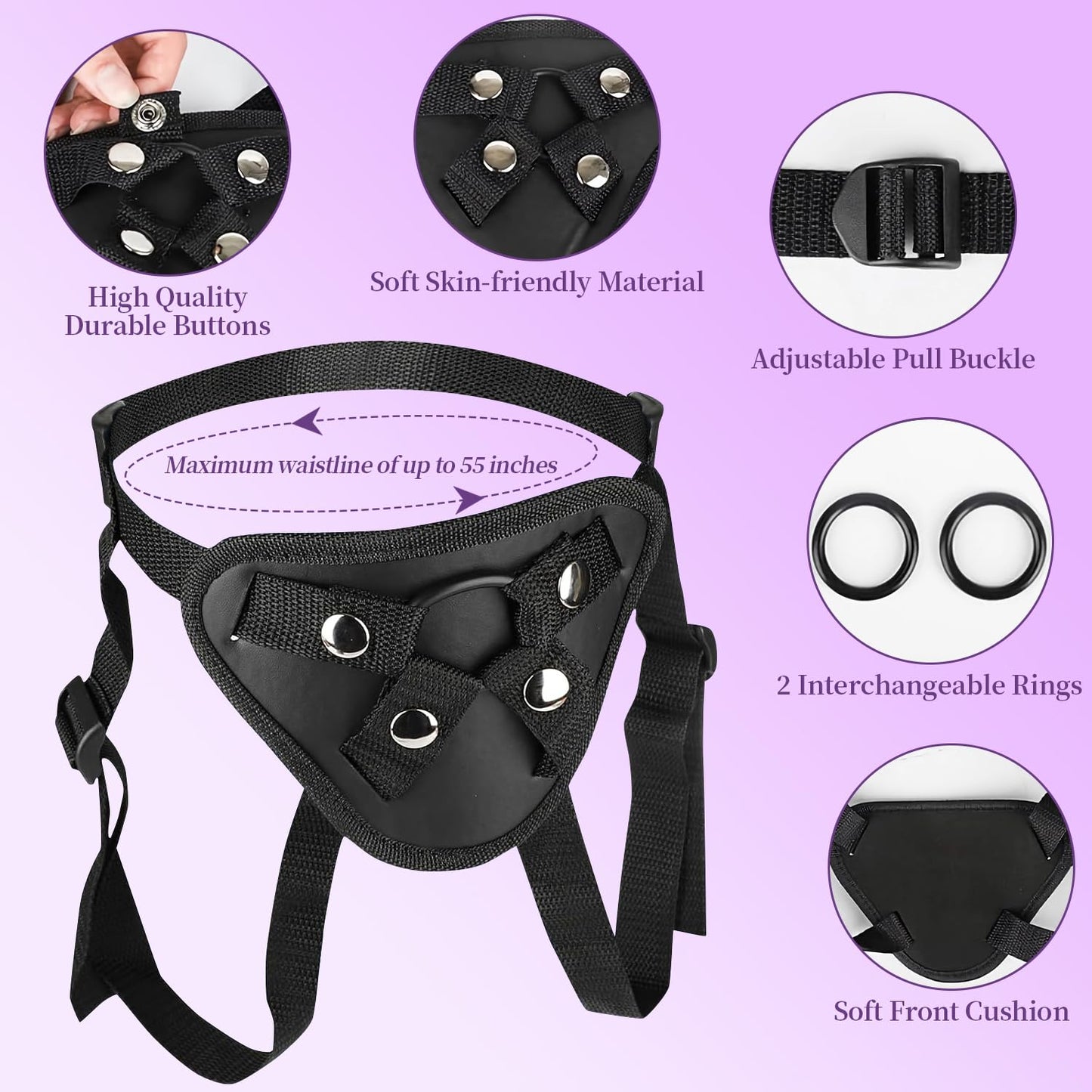 Strap on Dildo with Harness, 8.3 Inch Realistic Wearable Dildo Body-Safe Material Strong Suction Cup, Anal Vagina G Spot Sex Stimulation Adult Sex Toys for Women Lesbian Men Couple Beginner