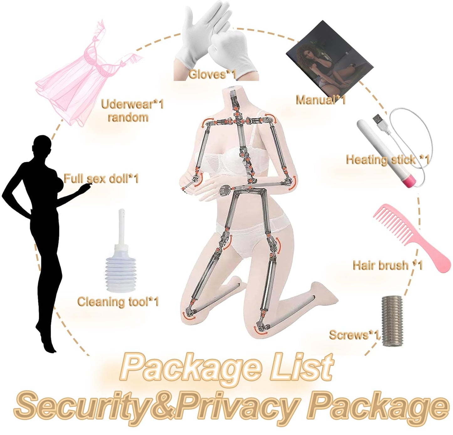 3.3FT 28.6LB Full Size Sex Doll for Men Anime Real Sex Dolls with Underwear Sex Doll 3 in 1 Female Torso Doll Male Masturbator with Ultra Soft Plump Boobs Dual Texture Channel Pocket Pussy