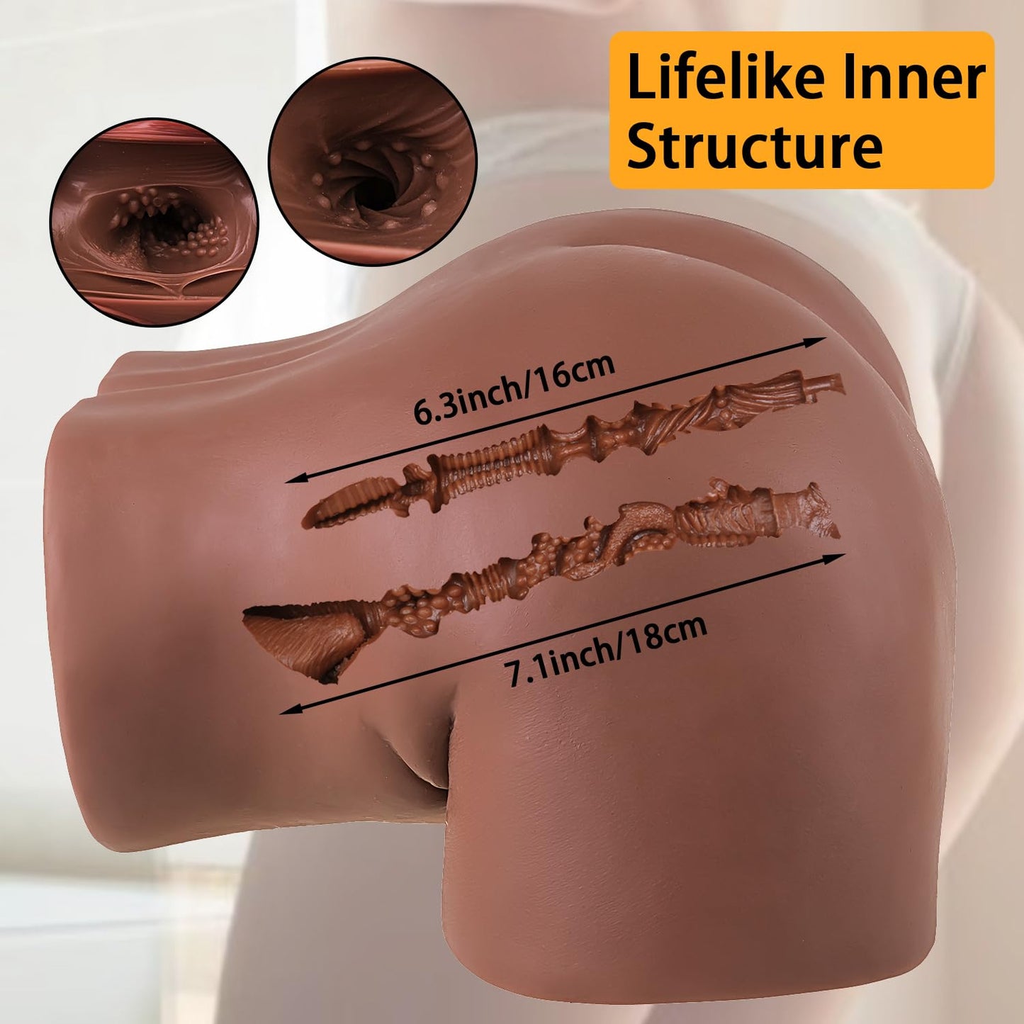 26.5lb Sex Doll Male Masturbator with Anal Vagina Sex Stroker Realistic Big Butt Torso Female Sex Dolls Pocket Pussy Ass Masturbators Sex Toys for Men Masturbation Adult Toy Men’s Sex Good Orgasm