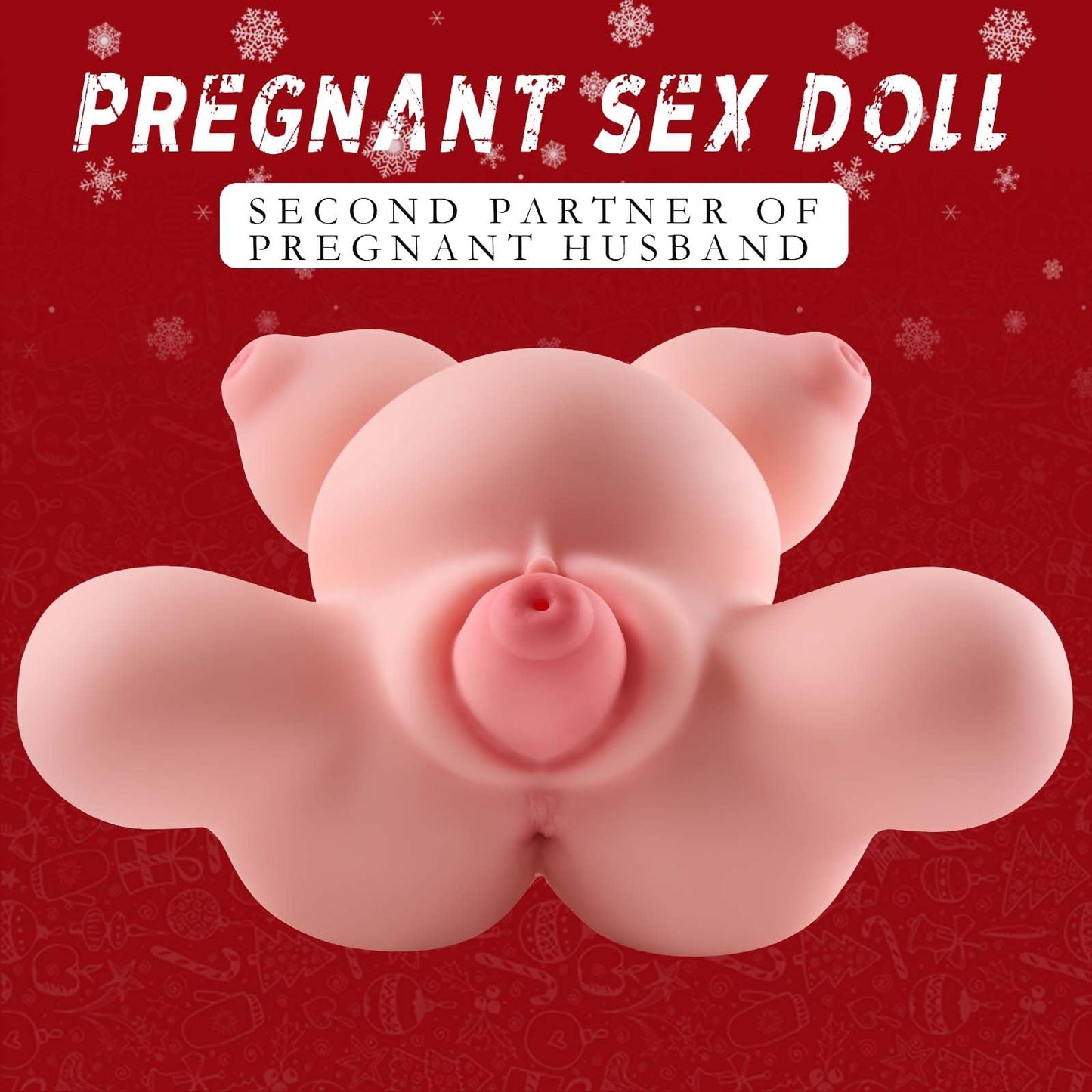 Unszz 25LB Prolapse of Uterus Sex Dolls for Men Male Masturbator with 4 Holes Female Torso Lifelike Adult Toys with Vagina Anal Realistic Pocket Pussy Pregnant Woman Insertable Tits Sex Toys