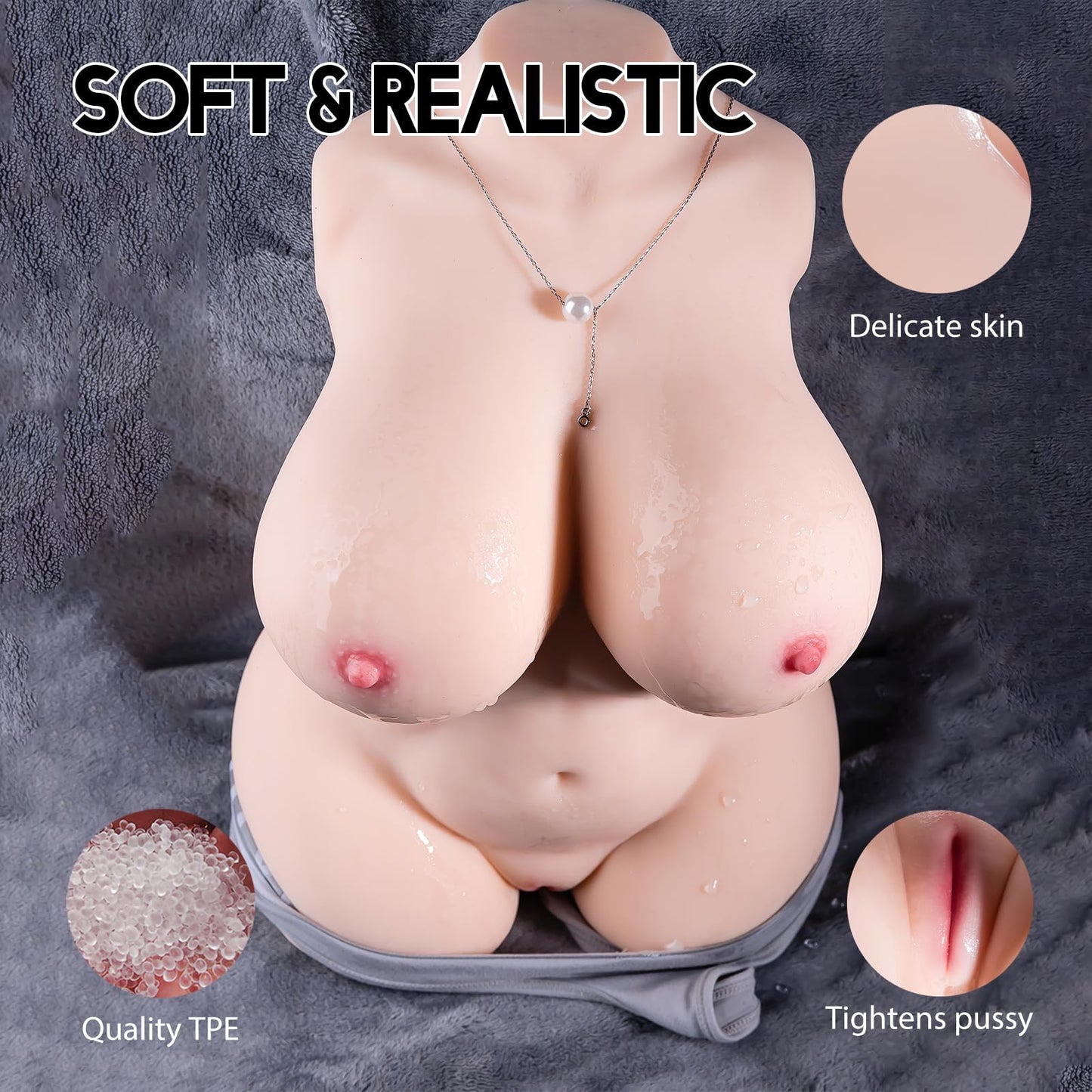 14.3 LB Sex Doll for Men Male Masturbator - Life-Size Male Masturbators Sex Toys Torso with 3D Textured Pussy and Anal Channel Soft Boobs, Mens Adult Toys Sex Dolls Pocket Pussy