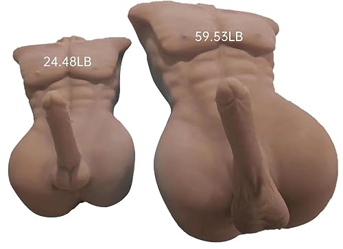 MoiDol 59.53lb Male Sex Doll for Women with Realistic Dildo Sex Toys, Male Torso Penis Love Doll with Tight Anal Sex for Female Masturbation Threesome Couple Sex Fun Unisex Toys Brown Skin Tone