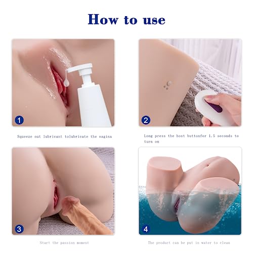 Vibration Function Male Masturbator, Sexy Buttocks Sex Doll Vaginal Particles Crazily Stimulate Your Penis, and The Vibration Function Allows You to Enjoy