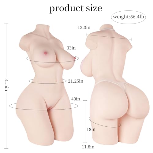 Sex Doll for Men,56LB Adult Sex Toys FullSize Male Masturbator with Pussy Ass Long Legs,3 in 1 Realistic Sex Toys Female Torso with Big Boobs Tight Vaginal Anal,3D Love Doll for Men Toys-ZhiTian