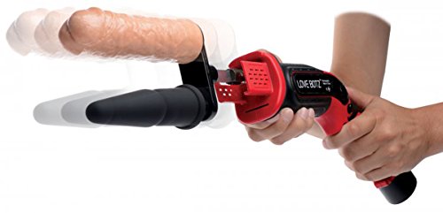 LoveBotz Thrust-Bot Handheld Multi-Speed Sex Machine, Red and Black (AF448)