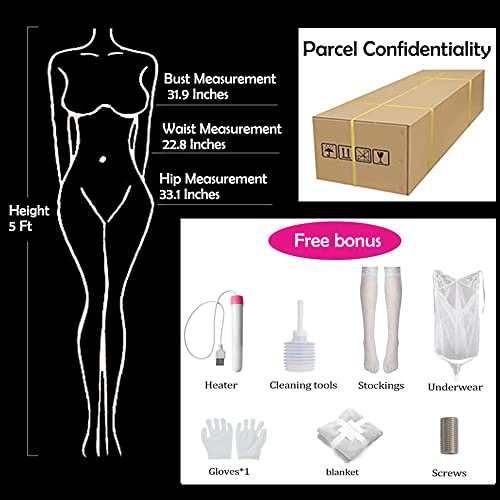 Big Breast Sex Dolls Adult Sex Doll Dolls for Men Sex Realistic Sex Doll Full Body Sex Life Size Men Female Sexy with Feet Standing Silicone Doll 5ft Wheat Color