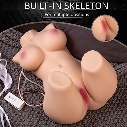 Automatic Sucking Vibrating Sex Doll - Jaspik 19LB Realistic Female Torso Love Doll with Pussy Ass for Vaginal Anal Breast Sex, Automatic Cleaning Vaginal, Adult Sex Toy Sex Dolls for Men Masturbation