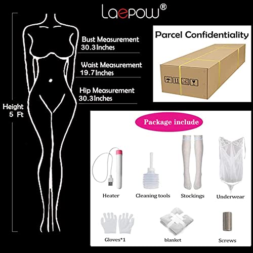 5FT 304 Stainless Steel Skeleton TPE Full Body Silicone Sex Doll Dolls Sex with Standing Foot Sex Doll Full Size Life Men Sex Doll Love Doll US Shipment…