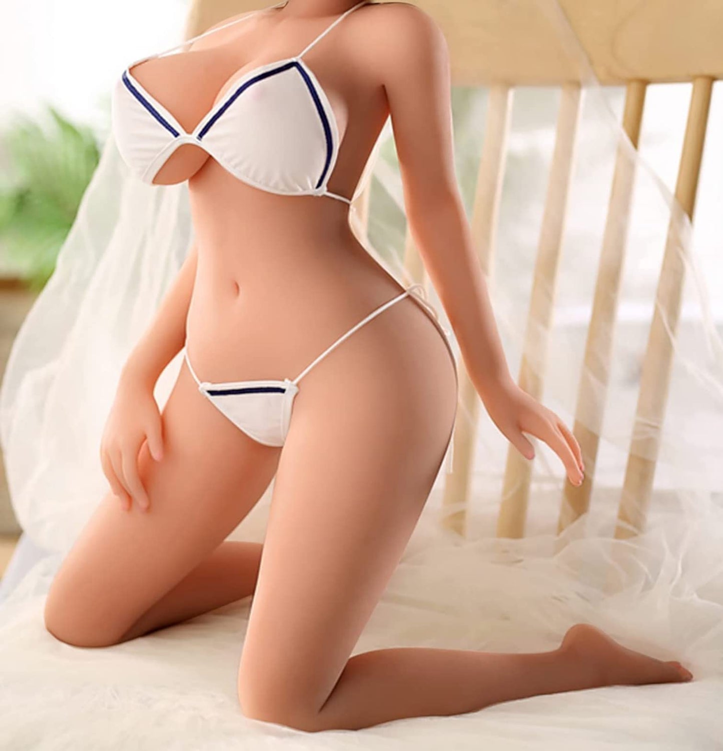 Lifelike Full Size Sex Doll with Big Breasts and Realistic Pussy, Full Body TPE Solid Silicone Female Torso Love Doll for Men Masturbation Sex Toys