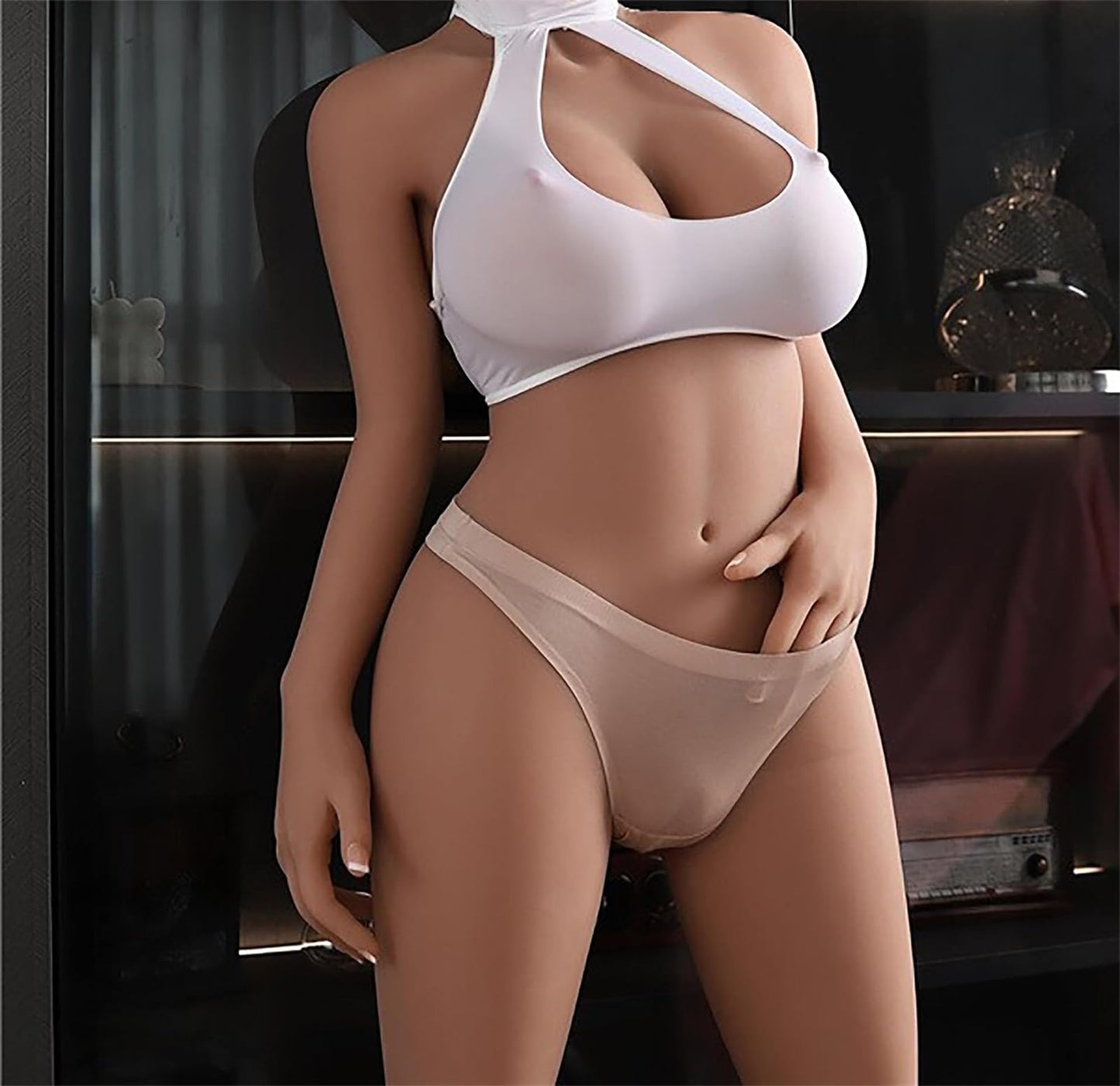 Adult Full-Size Female Torso Silicone Doll Full Body Sex Doll Love Doll Material Feels Like Real Female Skin, 36D Jelly Breasts, Built-in Metal Skeleton can Change Positions at Will (64in/88lb)